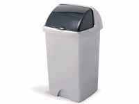 Addis metallic grey plastic roll top bin with 24