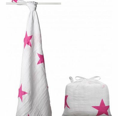 Maxi Swaddle - Pink Stars `One size