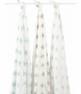 Organic swaddle - pastel stars - pack of 3 `One
