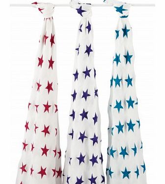 aden   anais Organic swaddle - vivid stars - pack of 3 `One