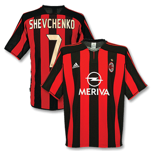 Adidas 03-04 AC Milan Home Authentic Shirt   Shevchenko 7 (04-07 Style N   No.)