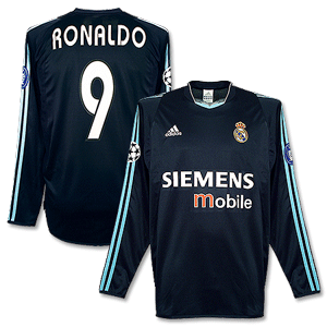 Adidas 03-04 Real Madrid Away C/L L/S Inc No.9 Ronaldo