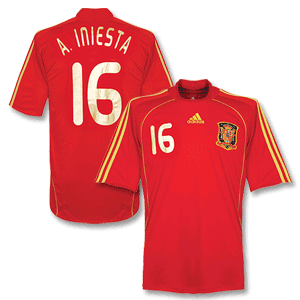 Adidas 07-09 Spain Home Shirt   A.Iniesta 16