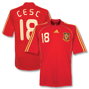 Adidas 07-09 Spain Home shirt   Cesc No.18