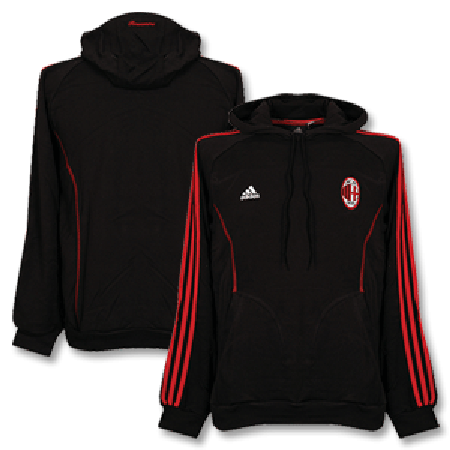 Adidas 08-09 AC Milan and#39;Essentialand39; Hoodie - L/S - Black *Import