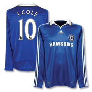 Adidas 08-09 Chelsea Home L/S Shirt - Players   J. Cole 10