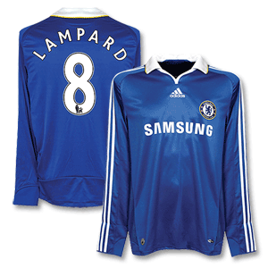 Adidas 08-09 Chelsea Home L/S Shirt - Players   Lampard 8