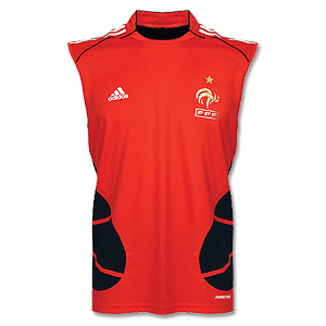 Adidas 08-09 France Sleeveless Top - Red/White