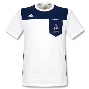 Adidas 08-09 France T-shirt - white/navy