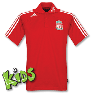 Adidas 08-09 Liverpool Polo Shirt - Boys - Red/White