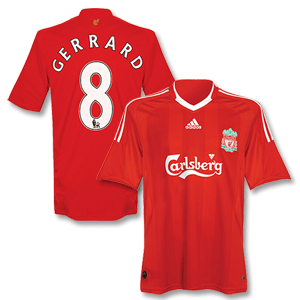 Adidas 08-10 Liverpool Home Shirt   Gerrard 8