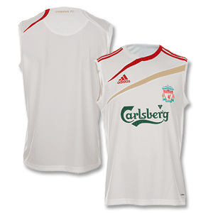 09-10 Liverpool Sleeveless Shirt - White/Red