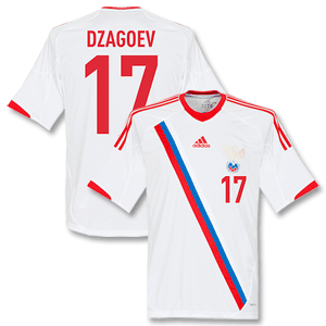 Adidas 12-13 Russia Away Shirt   Dzagoev 17 (Fan Style)