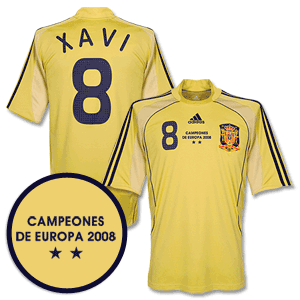 Adidas 2008 Spain European Champions Away Shirt   Xavi No.8