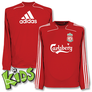 Adidas 2009 Liverpool Sweat Top Boys - Red