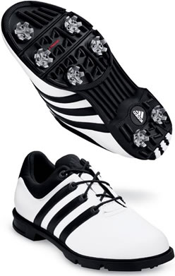 3 Stripe Comfort White/Black Golf Shoe