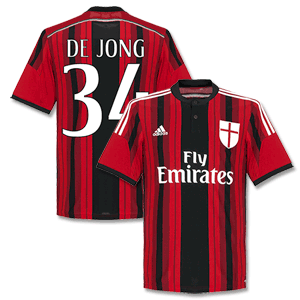 Adidas AC Milan Home De Jong Shirt 2014 2015 (Fan Style