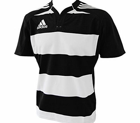 adidas  3s Rugby Mens Training Jersey Hooped W/Black Size 2XL