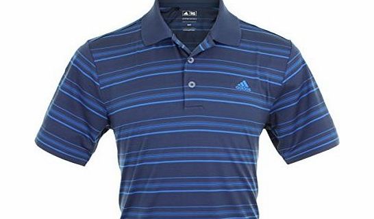 adidas  Golf 2014 Mens Climalite 2-Colour Stripe LC Polo - Ri Blue/Bri Royal L