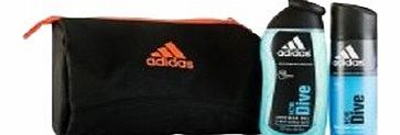 adidas  Ice Dive Gift Set 150ml Deodorant Body Spray   250ml Shower Gel   Toiletry Bag