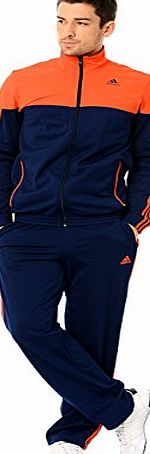 adidas  Mens Iconic Track Suit - Blue Marino/Orange, Size 186
