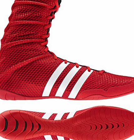 adidas adipower Unisex Boxing Boots, Red/White, UK12