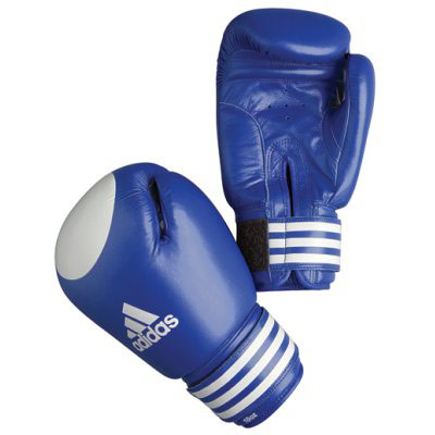 Adidas AIBA Contest Boxing Glove (AIBAG1 - 10oz AIBA Blue and White)