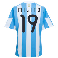 Adidas Argentina Home Shirt 2009/10 with Milito 19