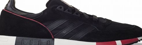 Adidas Boston Super Black/Red Suede Trainers