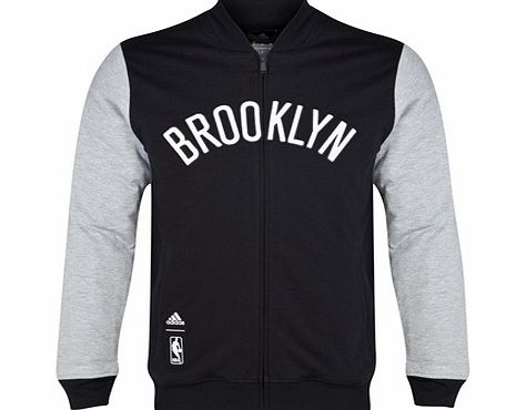 Adidas Brooklyn Nets Washed Letterman jacket Black F96421