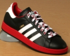 Campus 2 Black/White/Red Leather Trainers