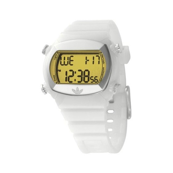 Adidas Candy LCD Silver Watch with White Strap