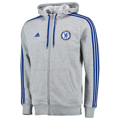 Adidas Chelsea Core 3 Stripe Hoodie Grey AA1723