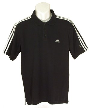 Adidas Climalite 3 Stripe Polo Black