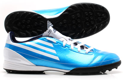 Adidas F10 TRX Astro Turf Football Boots Cyan Blue