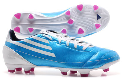 Adidas F10 TRX FG Football Boots Cyan Blue/White