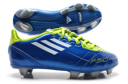 F10 TRX SG Football Boots Kids Blue/White/Slime