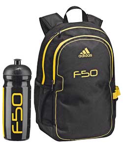 Adidas F50 Backpack and Water Bottle - Black and