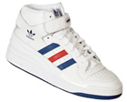 Forum Mid White/Navy/Red Leather Trainers
