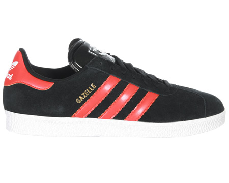Gazelle 2 Black/Red Suede Trainers
