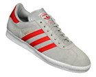 Gazelle 2 Grey/Red Suede Trainers