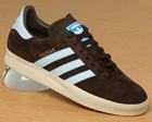 Gazelle Brown/Sky Blue Suede Trainers