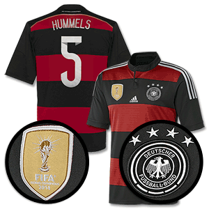 Germany Away 4 Star Hummels Shirt 2014 2015