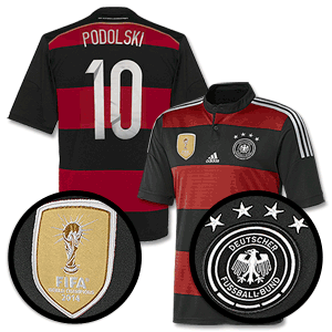 Adidas Germany Away 4 Star Podolski Shirt 2014 2015