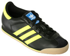 Adidas Kick Black/Yellow Leather Trainers
