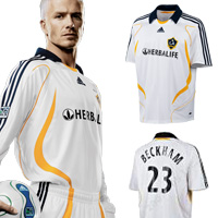 Adidas LA Galaxy Home Shirt 2007/08 with Beckham Printed.