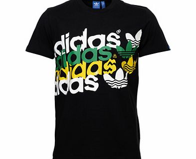 Adidas Linear Clash Black Printed T-Shirt