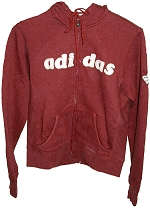 Adidas Linear Ladies Hooded Sweat Rouge Size 14