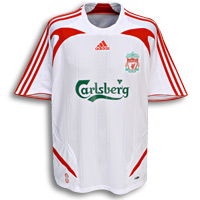 Adidas Liverpool Away Shirt 2007/08 with Kuyt 18