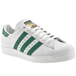 Male Adidas Superstar 80s Leather Upper in White and Green